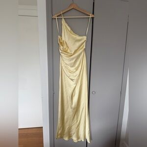 Olive Branch One Shoulder Maxi Dress